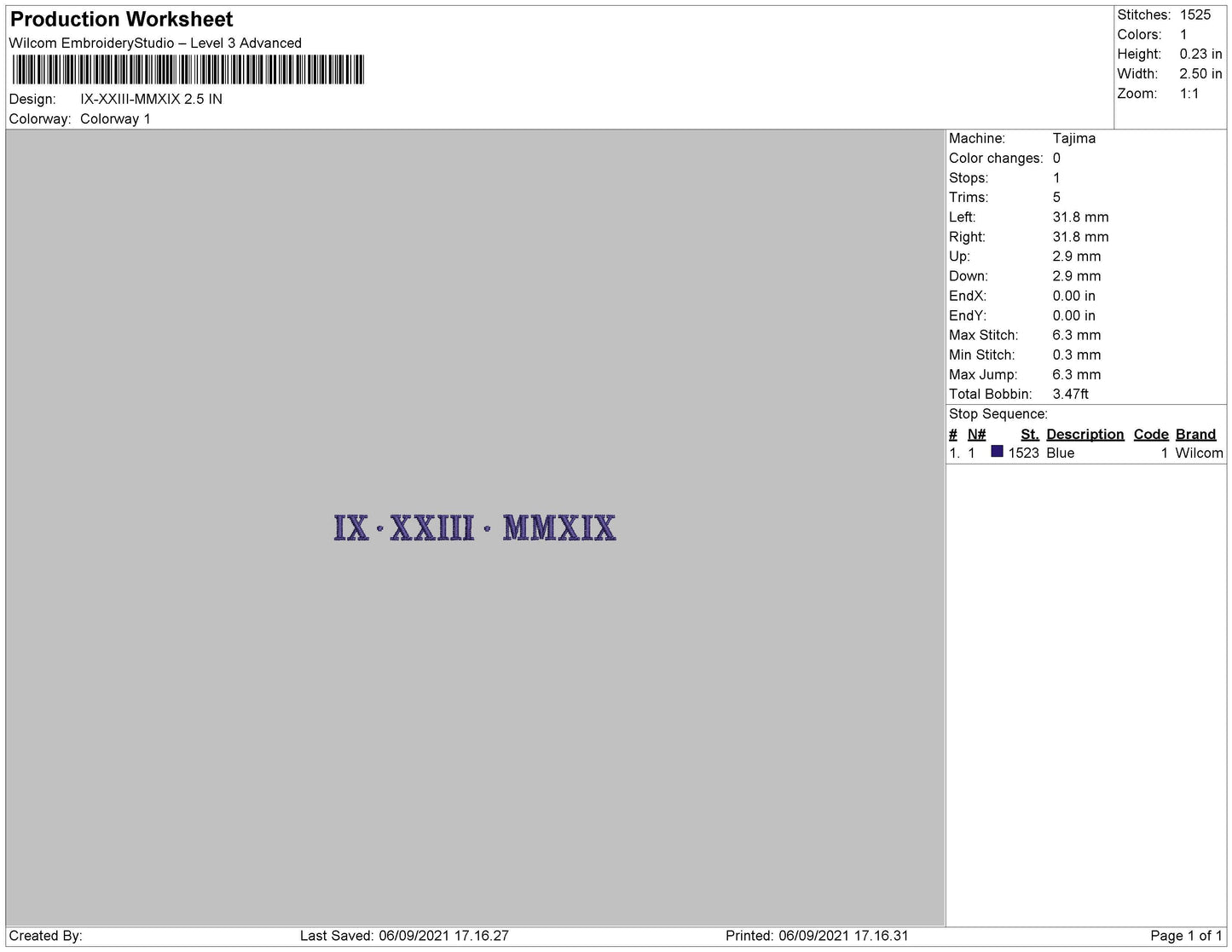 IX XXIII MMXIX Embroidery File 4 size