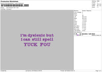 Yucktext Embroidery File 6 sizes