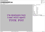 Yucktext Embroidery File 6 sizes