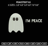 Peacetext 02 Embroidery File 6 sizes