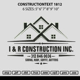 Constructiontext 1812 Embroidery File 6 sizes