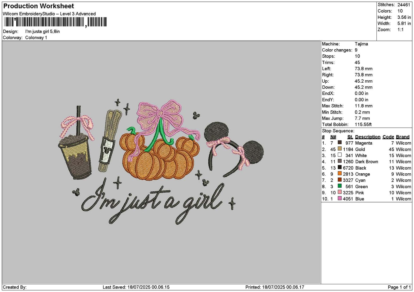 Pumpkin Mouse Embroidery File 6 sizes