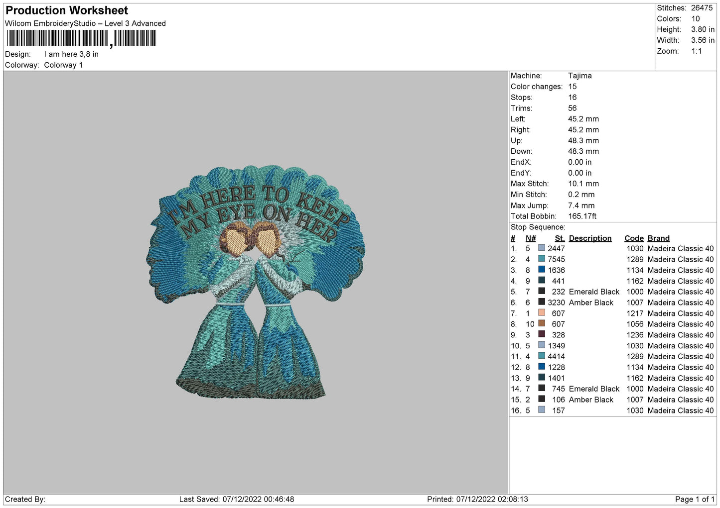 I Am Here Embroidery File 6 sizes
