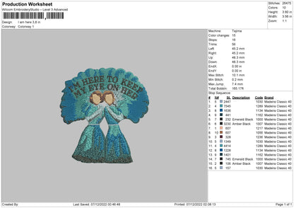 I Am Here Embroidery File 6 sizes