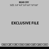 Bear Cry Embroidery File 6 sizes