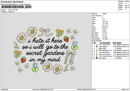Hate It Text V2 Embroidery File 6 sizes