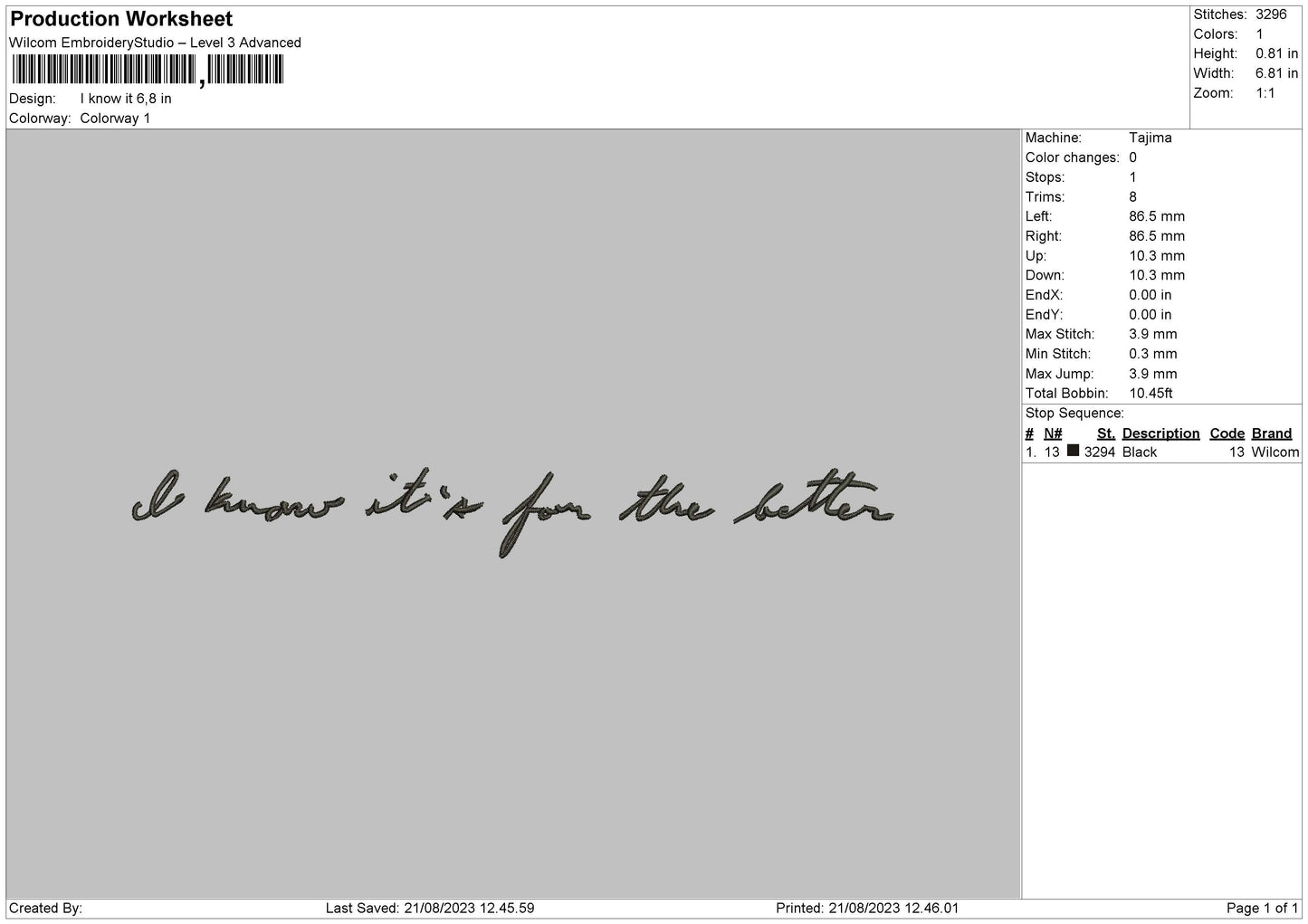I Know It Embroidery File 6 sizes