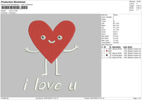 Love U 2907 Embroidery File 6 sizes