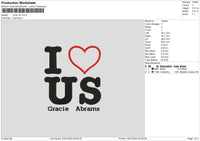 Love Us Embroidery File 6 sizes
