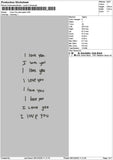 Iloveyoutext Embroidery FIle 7 sizes