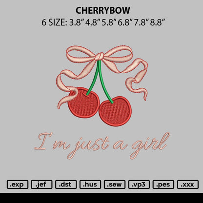 Cherrybow Embroidery File 6 sizes