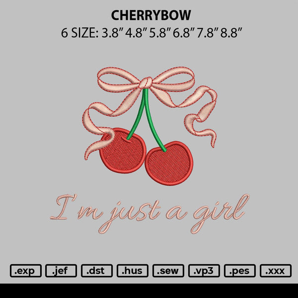 Cherrybow Embroidery File 6 sizes