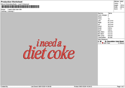 Coketext 0601 Embroidery File 6 sizes