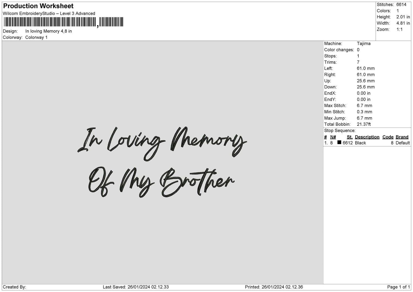 Loving Text Embroidery File 6 sizes