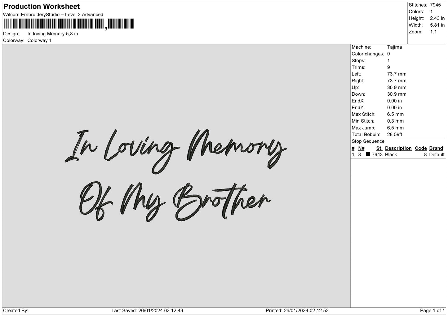 Loving Text Embroidery File 6 sizes