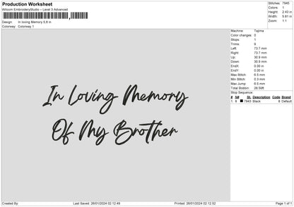 Loving Text Embroidery File 6 sizes