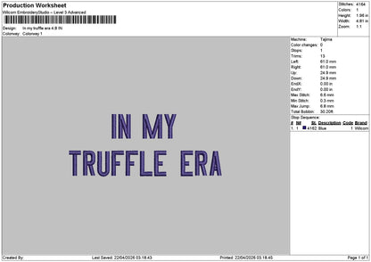 Truffles Text 2204b Embroidery File 6 sizes