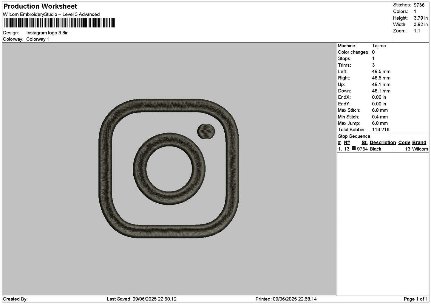 Ig Outline Embroidery File 6 sizes