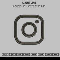 Ig Outline Embroidery File 6 sizes