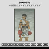 Boxing V2 Embroidery File 6 sizes