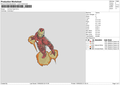 Iron 0509 Embroidery File 6 sizes