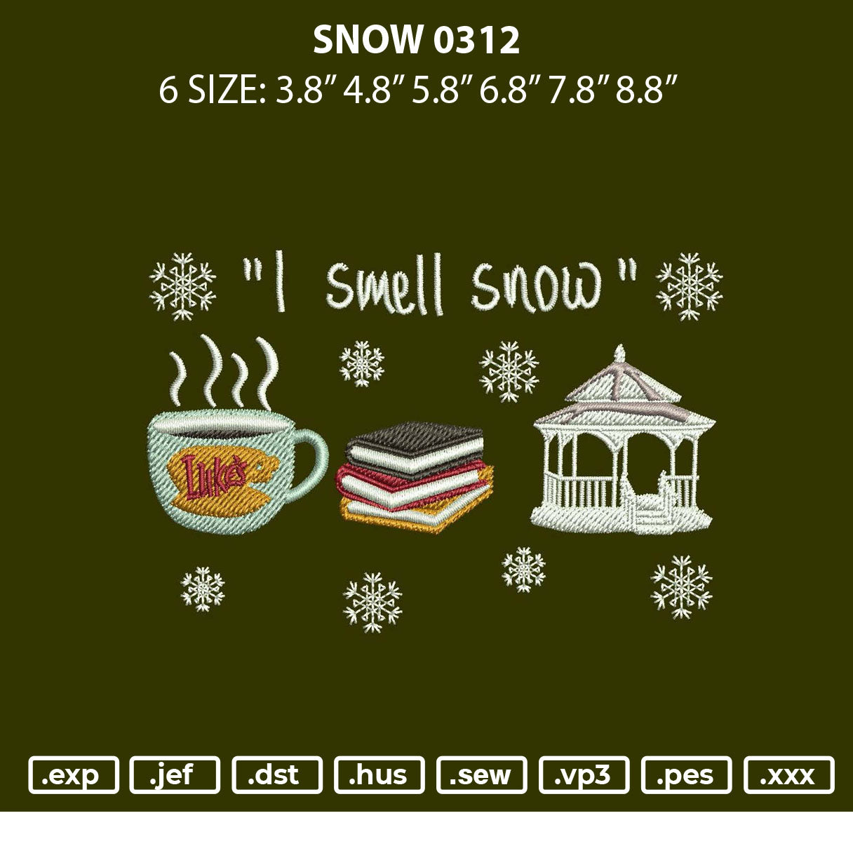 Snow 0312 Embroidery File 6 sizes
