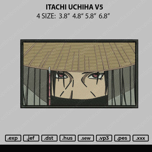Itachi Uchiha V5 Embroidery File 4 size