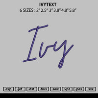 Ivytext Embroidery FIle 6 sizes