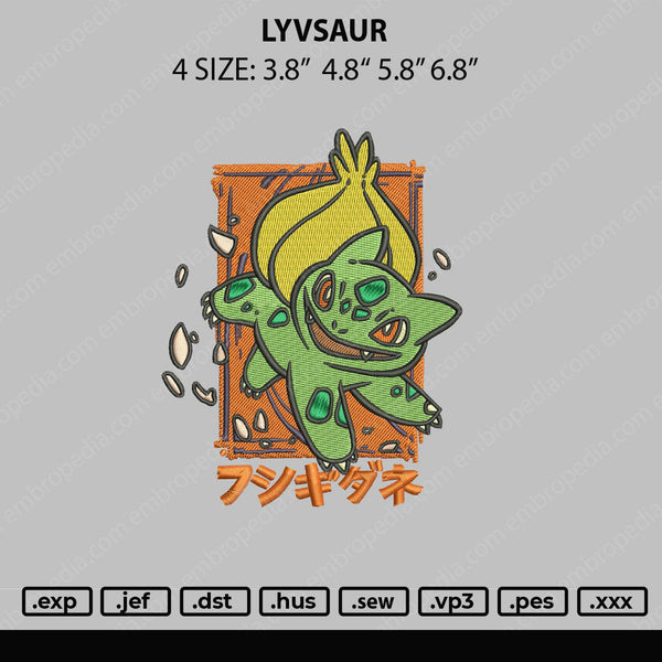 Lyvsaur Embroidery File 4 size