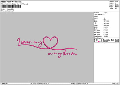 Weartext 1509 Embroidery File 6 sizes