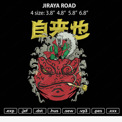 Jiraya Road Embroidery File 4 size