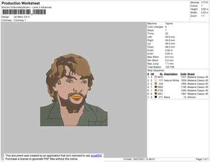 Jal Maro Embroidery File 4 size