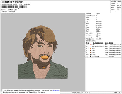 Jal Maro Embroidery File 4 size