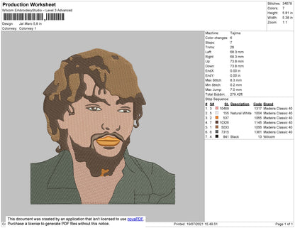 Jal Maro Embroidery File 4 size