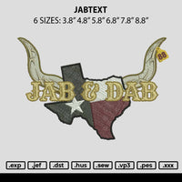 Jabtext Embroidery File 6 sizes