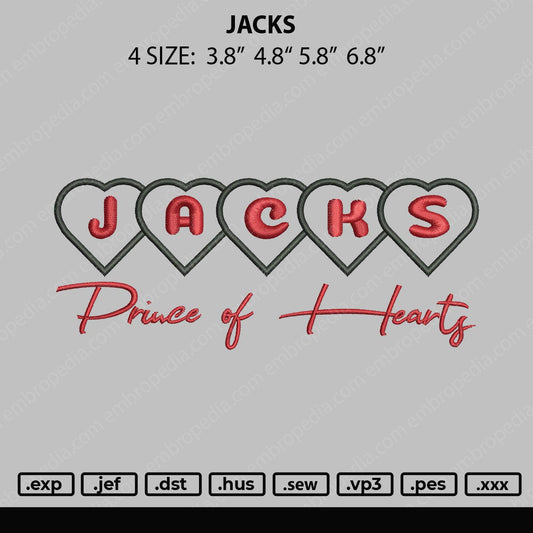 Jacks Embroidery File 4 size