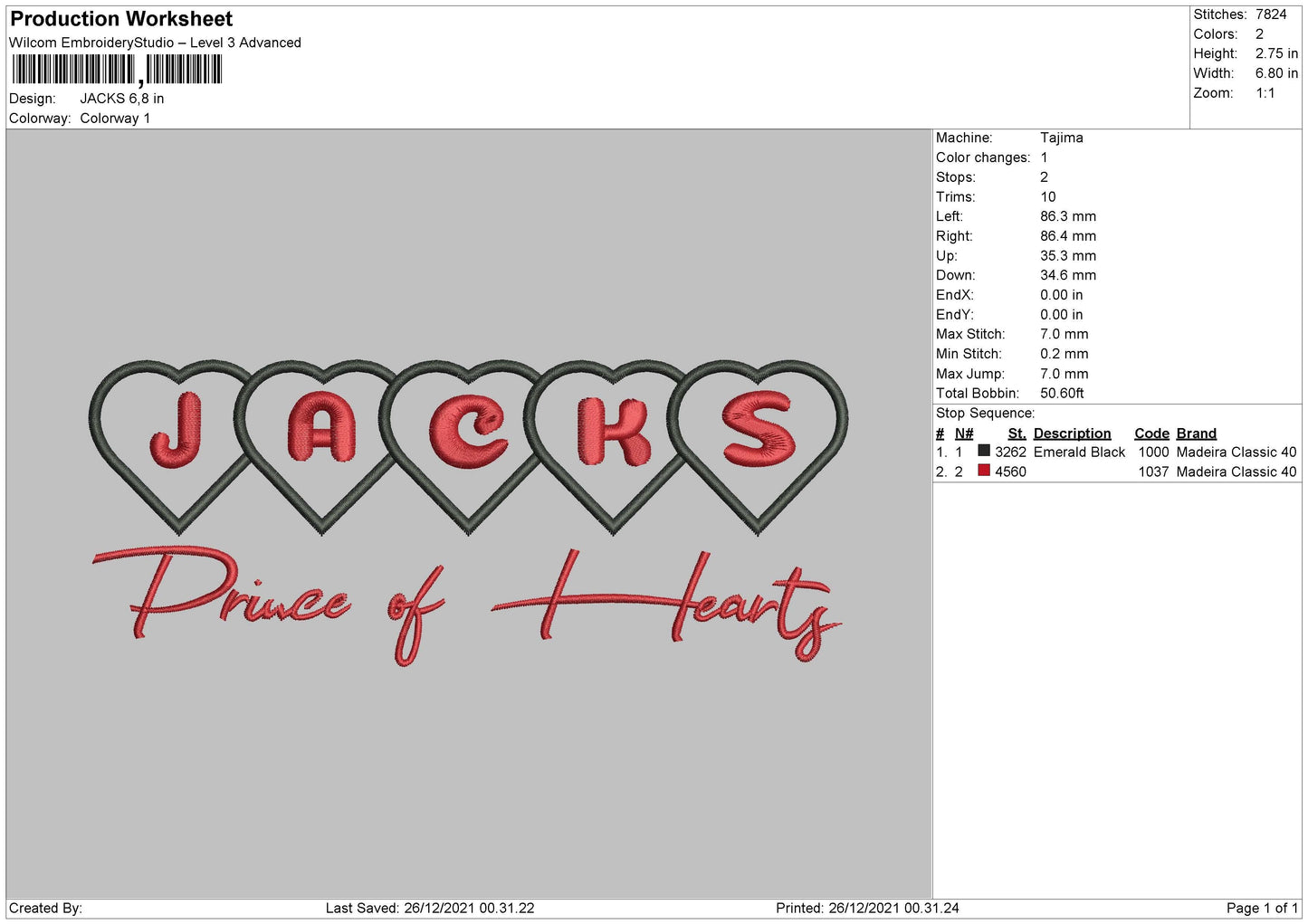 Jacks Embroidery File 4 size