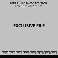 Baby Stitch & Jack Sparrow Embroidery 2 Files