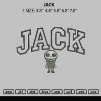 Jack Embroidery File 5 sizes