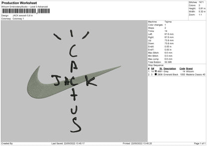 Jack Swoosh Embroidery File 4 size
