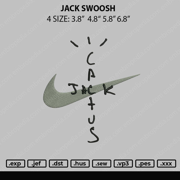 Jack Swoosh Embroidery File 4 size