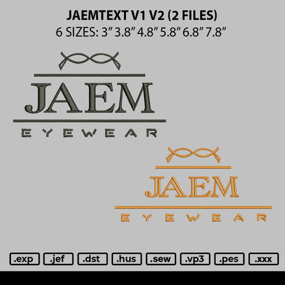 Jaemtext Embroidery 2 Files