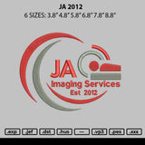 Ja 2012 Embroidery File 6 sizes