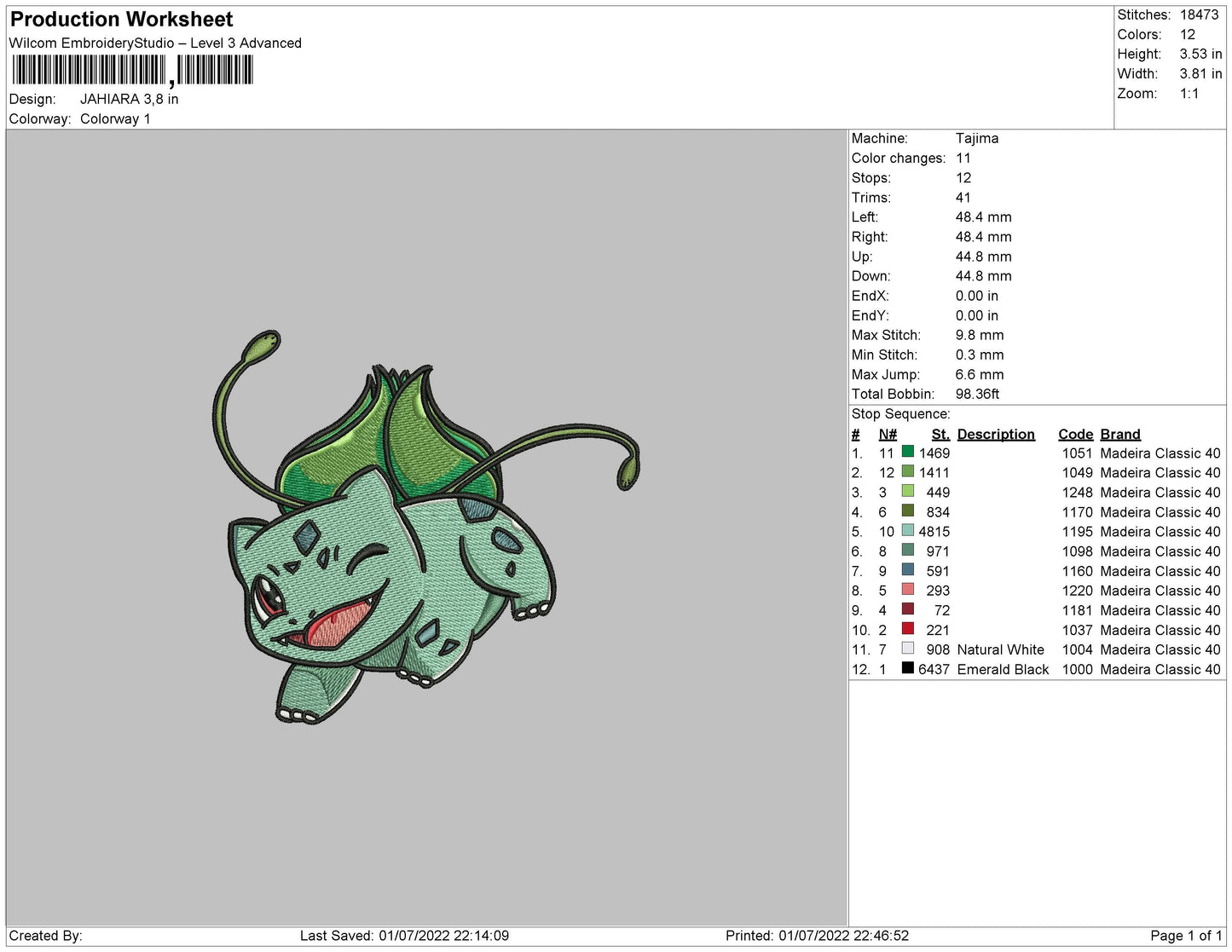 Jahiara Embroidery File 4 sizes