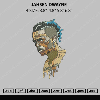 Jahsen Dwayne Embroidery File 4 sizes