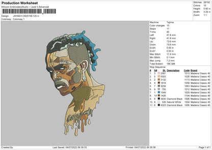 Jahsen Dwayne Embroidery File 4 sizes