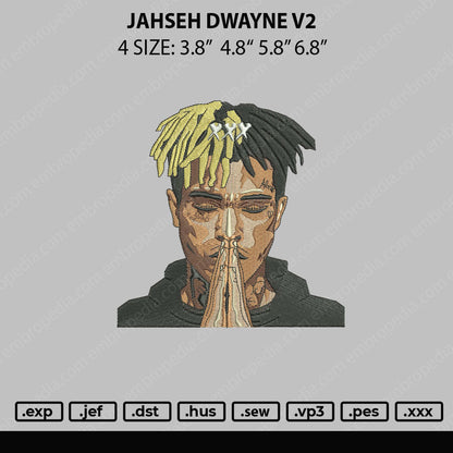 Jahsen Dwayne V2 Embroidery File 4 sizes