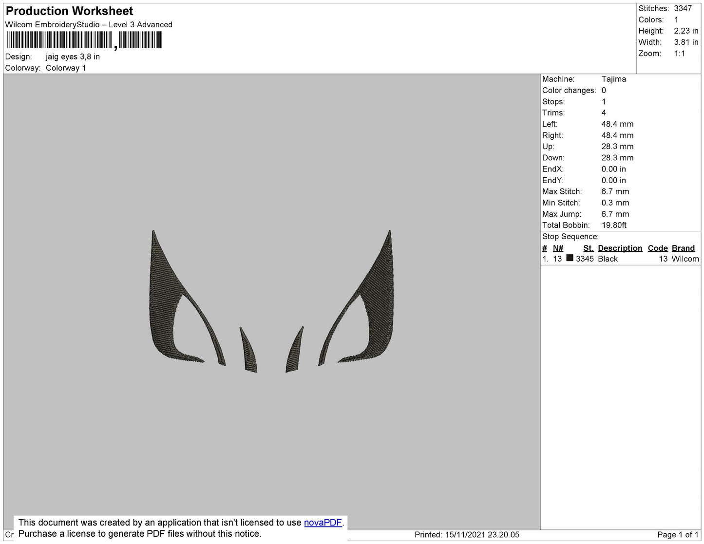 Jaig Eyes Embroidery File 4 size