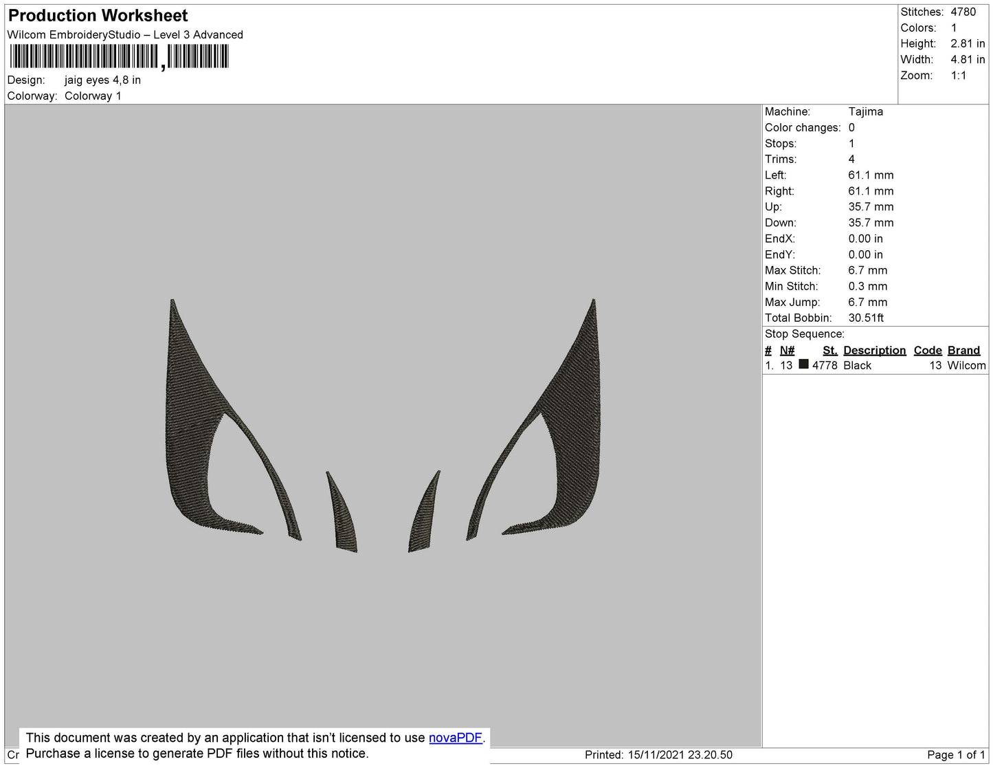 Jaig Eyes Embroidery File 4 size