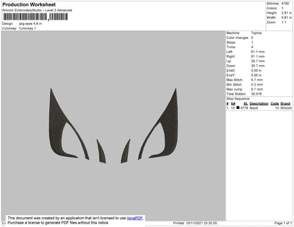 Jaig Eyes Embroidery File 4 size